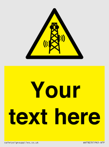 Custom warning RF radiation transmitter